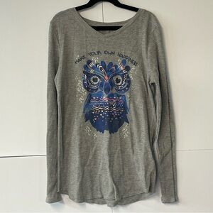 Mudd Girls Size 16 Owl Long Sleeve Shirt